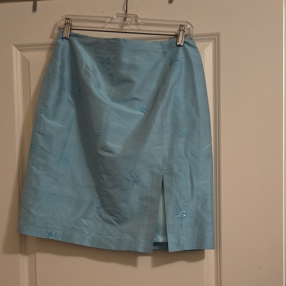Lilly Pulitzer Blue Pencil Skirt with Slit